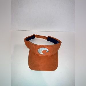 Costa Del Mar Sun Visor Adjustable Hooks & Loops Orange Hat